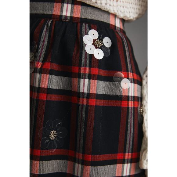 NWT Anthropologie Maeve Embellished Plaid Skirt - Size 6 - Picture 4 of 7